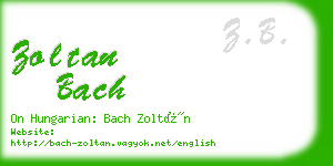 zoltan bach business card